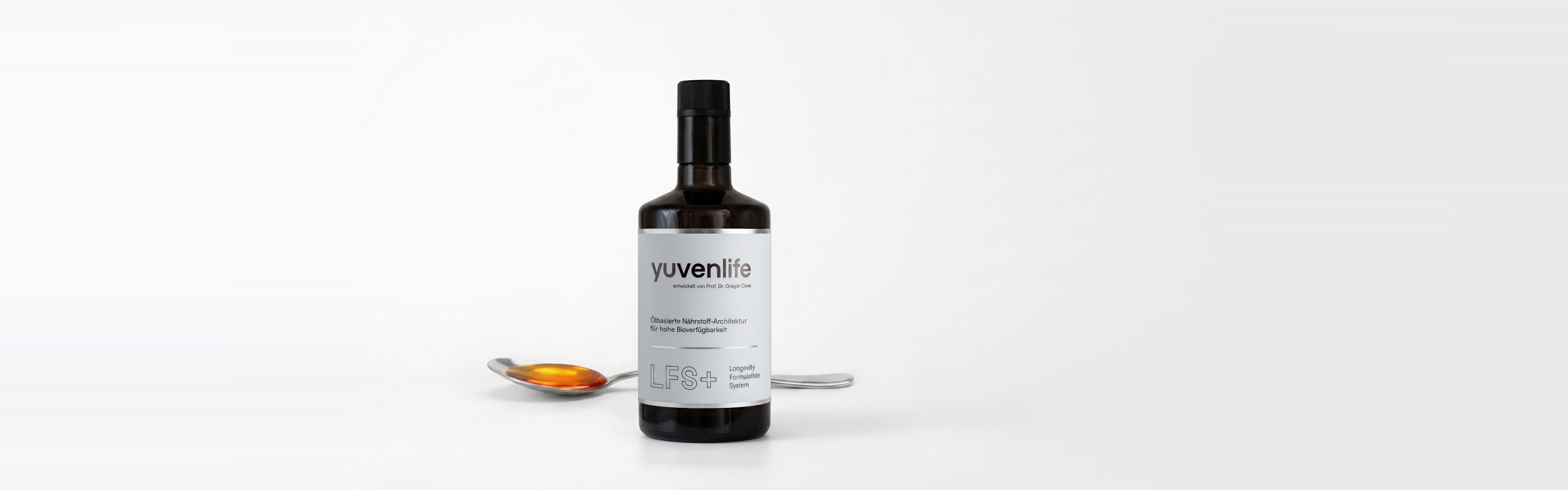 YuvenLife Flasche mit zwei Löffeln goldenen Öls